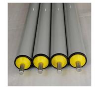 Paquete de 4 rodillos transportadores de PVC plateado de 25 a 60 mm de diámetro, longitud de 200 a 600 mm, material ligero y resistente para un transporte eficiente.