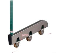 Paquete de 4 ruedas de polea de puerta corredera de vidrio de acero inoxidable con rodillos de cobre, junta de goma anticolisión, hardware de clip para estantes de gabinete de 5 mm (5 mm)