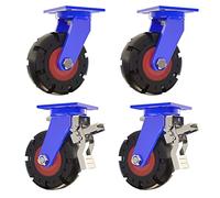 Paquete de 4 ruedas giratorias de alta resistencia con freno de doble bloqueo, capacidad de carga de 2000 libras, ideal para carros de equipos industriales y soluciones de movilidad