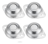 Paquete de 4 ruedas giratorias de bola para muebles, bolas pequeñas de alta resistencia con 2 orificios de montaje, ideales para el traslado
