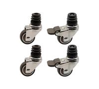 Paquete De 4 Ruedas Giratorias De Goma Para Muebles, Roscadas M8, De 1,5", Con Freno Y Capacidad De Carga De 80 Kg. Ruedas Giratorias De Alta Resistencia Para Estantes, Carros Y Estructuras Tubulares