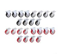 Paquete de 4 ruedas giratorias de PVC de alta resistencia, carga de 50 kg cada una de ellas silenciosa, protección para muebles, bancos de trabajo, baúles de herramientas (A)