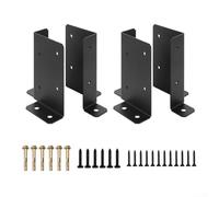 Paquete de 4 soportes ajustables de madera para postes de valla, soportes de fijación de metales resistentes - para postes de 2 x 4, 4 x 6, barandillas de cubierta, pérgola, buzón y estructuras de