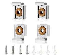 Paquete de 4 soportes de espejo con resorte de hierro, abrazadera de vidrio, accesorio de abrazadera ajustable, soporte de espejo