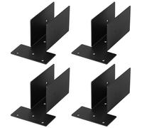 Paquete de 4 soportes de montaje superior lateral de pérgola de 2 x 4, junta superior de acero negro, poste de madera y conector de viga, temporizador de madera para cenador, calibre 13