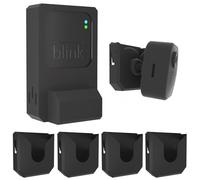 Paquete de 4 soportes de pared para cámara Blink al aire libre, 4 Blink Mini 2 / Mini con soporte de salida para módulo de sincronización Blink 2, sin taladro, sin cables desordenados, menos cables