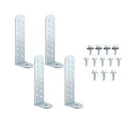 Paquete de 4 soportes en L galvanizados para soporte de compresor, soportes con recubrimiento en polvo con diseño de prevención de óxido, condensador en forma de L