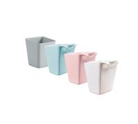 Paquete de 4 soportes para colgar tazas,accesorios para carrito de ruedas,10,75 x 10,9 cm,contenedores para colgar cubos,soporte para lápices de maquillaje, contenedor de cocina colgante(4 colores)