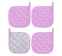 Paquete de 4 soportes para ollas para cocina, almohadillas calientes resistentes al calor de 17,5 x 17,5 cm con agarre antideslizante, guantes gruesos para horno para cocinar y hornear (4 piezas
