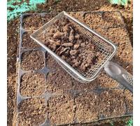 Paquete de 4 tamices de suelo de jardín con mango ergonómico, tamaños de malla de 2 mm/2,8 mm/3,18 mm/5 mm para compost, arena y suciedad, acertijo de plástico ligero