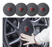 Paquete de 4 Tapacubos para Tesla Model 3 Highland 2024 15cm, Tapas Centrales Cubierta Central de Rueda de Coche Accesorios de Coche,R-ed