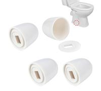 Paquete de 4 tapas para pernos de inodoro, cubiertas de plástico para pernos de inodoro con arandelas, accesorios de fijación para asiento de inodoro blanco