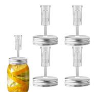 Paquete de 4 tapas para tarros de fermentación, kit de fermentación de tarros de albañilería, tapas de tarro de chucrut con válvula de aire inteligente para ancha de 87 mm (tarros no incluidos)