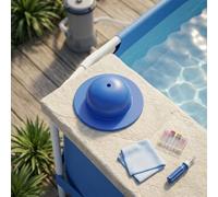Paquete de 4 tapones de filtro de piscina resistentes a fugas para Intex para Coleman para manguera de piscina sobre el suelo, sello de pared, kit de mantenimiento fácil de instalar, negro (azul corto