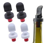 Paquete de 4 tapones para botellas de vino tinto, tapones de vino herméticos y a prueba de fugas, corchos reutilizables, mantienen el vino fresco, se utilizan en hogares, restaurantes, bares