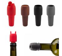 Paquete de 4 tapones reutilizables para botellas de vino espumoso con asa, tapones de vino de silicona para cerveza, champán, prosecco y uso doméstico
