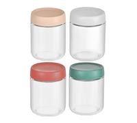 Paquete de 4 tarros de vidrio de boca ancha 16 onzas con tapas de rosca, tarros mason reutilizables, avena nocturna para leche, aderezo de ensalada, frutas, yogur, proyectos