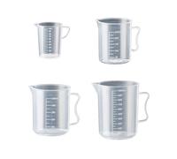 Paquete de 4 tazas medidoras con escala transparente para mezclar alimentos, herramienta de medición para entusiastas de la cocina, herramienta de medición