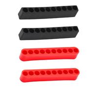 Paquete de 4 tiras de almacenamiento de brocas, 10 agujeros cada uno para accesorios de taladro hexagonal de 6,35 mm, estante de almacenamiento de brocas