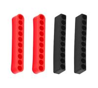 Paquete de 4 tiras de almacenamiento de brocas de herramientas con 10 agujeros cada uno para accesorios de taladro hexagonal de 6,35 mm, estante de almacenamiento de brocas