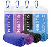 Paquete de 4 toallas de refrigeración (40x12 pulgadas), toalla de hielo, toalla fría suave y transpirable, fitness, entrenamiento y más actividades (azul oscuro/morado/negro/azul)