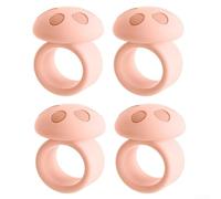 Paquete de 4 topes de silicona para manija de puerta, almohadilla amortiguadora silenciosa anticolisión para protección de pared de perilla de puerta del hogar, parachoques en forma de hongo en blanco