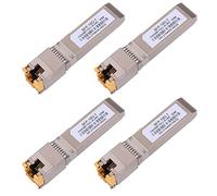 Paquete de 4 transceptores de cobre 10G SFP RJ45, módulo de cobre 10G T 10GBase-T SFP CAT.6a/7 hasta 30 metros compatible con Cisco, Ubiquiti, Netgear, D-Link, Supermicro, TP-Link, Broadcom Mikrotik