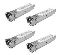 Paquete de 4 transceptores LC multimodo 1000Base-SX SFP de 1.25G, MMF de 850 nm, rango de 550 m, compatible con Cisco SFP-GE-S, Meraki MA-SFP-1GB-SX, Ubiquiti UF-MM-1G, Mikrotik, TP-Link, Netgear,