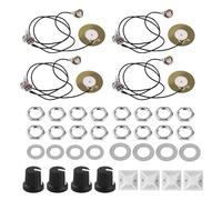 Paquete de 4 transductores piezoeléctricos de 50 mm con conector de salida de 6,35 mm para guitarras acústicas, ukeleles y guitarras de caja de cigarros