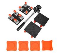 Paquete de 4 unidades de muebles de acero al carbono resistente con ruedas giratorias de 360° y deslizadores de rodillo suaves de altura ajustable para mover fácilmente muebles pesados