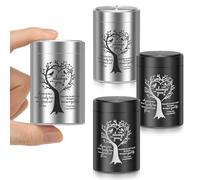 Paquete de 4 urnas pequeñas para cenizas humanas, juego de mini urna de cenizas del árbol de la vida, de aluminio, recuerdo conmemorativo de cenizas, contenedor de cremación "Always With You" para