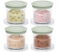Paquete de 4 vasos de repuesto compatibles con Cuisinart Fast Freeze Ice FD10 - PCTG de grado alimenticio para helados y sorbetes caseros verde