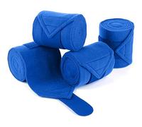 Paquete de 4 vendas de forro polar para patas de caballo, vendas transpirables de pie y vendajes de polo para carreras, entrenamiento y protección, soporte de tendón suave para caballos (azul oscuro)