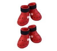 Paquete de 4 Zapatos para Perros de EVA con Parte, Red L | Parte perforada, orificios transpirables con cierre fácil de envolver y soporte para paseos diarios