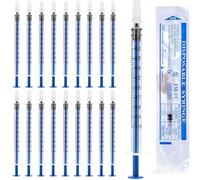 Paquete de 40 1ml Jeringa Pequeña Estéril, Jeringas De Plástico Con tapa, Dosificador Jeringa para Medir y Dosificar Líquidos, Alimentación De Pequeños Animales Envasados Individualmente Jeringas