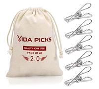 Paquete de 40 alfileres de Alambre Resistentes al Aire Libre, de Acero Inoxidable para Colgar Ropa, Pinzas de Metal para Ropa, Clips de Ropa, Pinzas de lavandería, 2 mm de diámetro y 6 cm de Largo