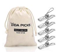 Paquete de 40 alfileres de Alambre Resistentes al Aire Libre, pasadores de Acero Inoxidable para Colgar Ropa, Pinzas de Ropa de Metal, Clips de Ropa, Pines de lavandería de 1,8 mm de diámetro y 6 cm