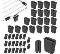 Paquete de 40 almohadillas de plástico negro para fregadero de cocina, cubierta de rejilla de protección antideslizante, patas de apoyo antideslizantes, espaciadores resistentes a la humedad, diseño