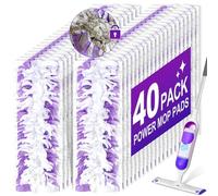 Paquete de 40 almohadillas desechables para mopa Swiffer PowerMop, compatibles con recambios Swiffer Power, almohadilla de repuesto para fregona multisuperficie para limpieza de suelos