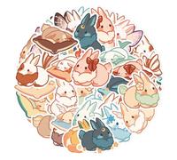 Paquete de 40 calcomanías de vinilo, diseño de conejo de queso, dibujos animados, Kawaii, estéticas, impermeables, para laptop, teléfono, iPad, diario, adolescentes y niñas