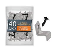 Paquete de 40 cierres de mesa Z con tornillos, cierres de mesa Z resistentes de acero sólido con tornillos negros para proyectos de carpintería (incluye 40 clips y 40 tornillos)