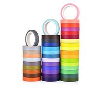 Paquete de 40 cintas adhesivas de colores sólidos para arte - 0,3 pulgadas x 13,1 pies (ancho x largo) - rollo - sin rastro de roturas para bricolaje álbum pegatinas decorativas y embalaje de regalo