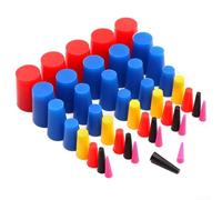 Paquete de 40 cónicas de goma de silicona resistente a altas temperaturas de hasta 600 grados F para pintura en polvo y enmascaramiento de explosión, kit flexible reutilizable con varios tamaños que