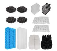 Paquete de 40 filtros de acuario para tanque de peces Fluval 306/307 | Kit de medios de filtro de recipiente, incluye bioespumas, carbón activado y anillos de cerámica, 2 juegos de filtro de