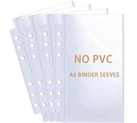 Paquete de 40 fundas protectoras de 80 bolsillos para carpetas A6 de 6 anillas, protector de hojas A6 de doble cara para hojas de presupuesto, colección de divisas, foto de 3,5x5 pulgadas