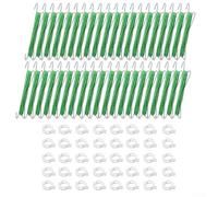 Paquete de 40 ganchos de metal para tomate con cordón de nailon ajustable de 15 m para vid, acero galvanizado, blanco y verde, sistema de soporte vertical para plantas