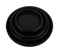 Paquete de 40 platillos redondos de plástico para plantas, 4 tamaños (12/16/18/22 cm), bandejas para macetas de borde plano, base de recogida de goteo negra para jardinería interior y exterior