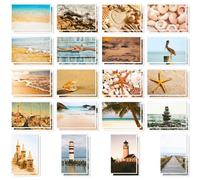 Paquete de 40 postales n uticas de playa y mar de todo el mundo para enviar por correo. 20 dise os surtidos (10 x 15 cm).
