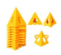 Paquete de 40 soportes de pirámide de pintores amarillos, robustos soportes triangulares de pintura de plástico para proyectos de arte profesional con sistema entrelazado para estabilidad durante