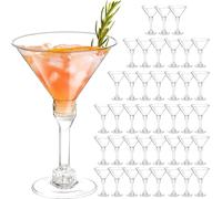 Paquete de 40 vasos de plástico desechables de 5 onzas, vasos de cóctel altos, mini vasos de martini, vasos de plástico para margarita, perfectos para vino de fiesta de Año Nuevo, postres, aperitivos